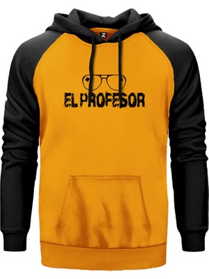 La Casa De Papel El Professor Sarı Renk Reglan Kol Kapşonlu Sweatshirt
