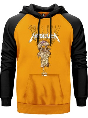 Metallica One Sarı Renk Reglan Kol Kapşonlu Sweatshirt