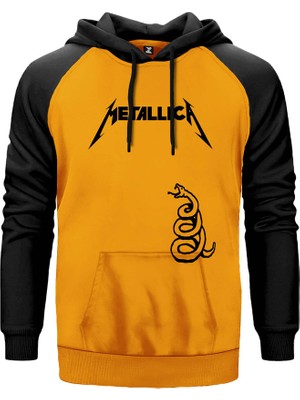 Metallica Snake Sarı Renk Reglan Kol Kapşonlu Sweatshirt