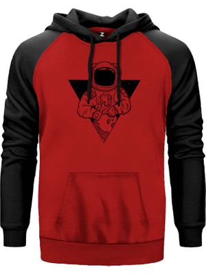 Astranot Kırmızı Renk Reglan Kol Kapşonlu Sweatshirt