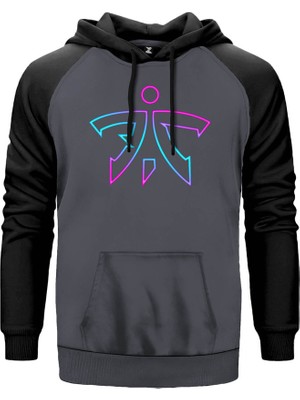 Fnatic Neon Gri Renk Reglan Kol Kapşonlu Sweatshirt