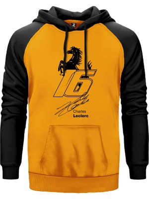 F1 Charles Leclerc Ferrari Sarı Renk Reglan Kol Kapşonlu Sweatshirt