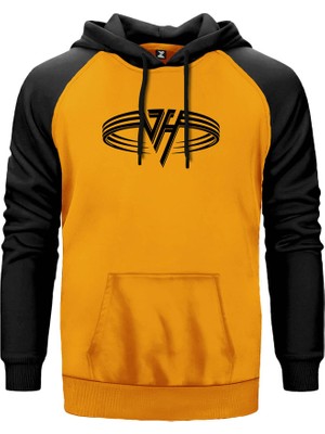 Van Halen Tribute Sarı Renk Reglan Kol Kapşonlu Sweatshirt