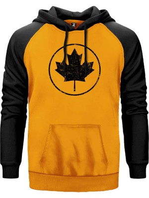 Leaf Plane Sarı Renk Reglan Kol Kapşonlu Sweatshirt