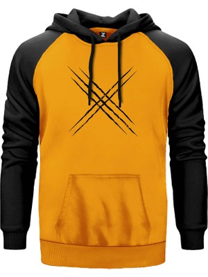 x Men Logo Sarı Renk Reglan Kol Kapşonlu Sweatshirt