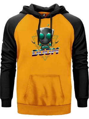 Alien Doom Sarı Renk Reglan Kol Kapşonlu Sweatshirt
