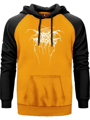 Dark Throne Sarı Renk Reglan Kol Kapşonlu Sweatshirt