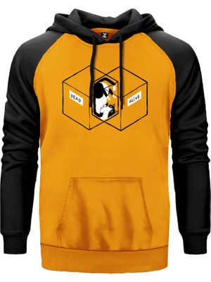 Dead Alive Cat Sarı Renk Reglan Kol Kapşonlu Sweatshirt