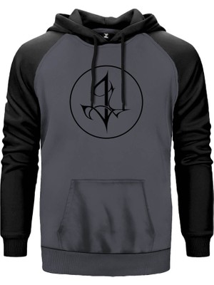 Insomnium Logo 1 Gri Renk Reglan Kol Kapşonlu Sweatshirt