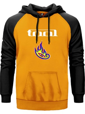 Tool Colors Eye Sarı Renk Reglan Kol Kapşonlu Sweatshirt
