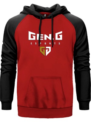 Gen.g Esports Small Kırmızı Renk Reglan Kol Kapşonlu Sweatshirt