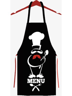 Ays Home Chef Menü Siyah Mutfak Önlüğü