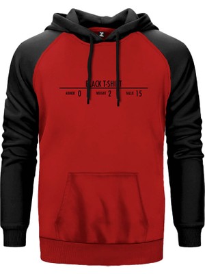 Skyrim T-Shirt Item Kırmızı Renk Reglan Kol Kapşonlu Sweatshirt