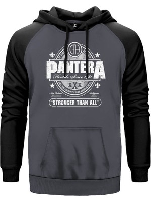 Pantera Hostile Gri Renk Reglan Kol Kapşonlu Sweatshirt