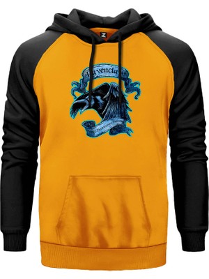 Harry Potter Ravenclaw Official Sarı Renk Reglan Kol Kapşonlu Sweatshirt