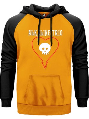 Alkaline Trio Hearth Sarı Renk Reglan Kol Kapşonlu Sweatshirt