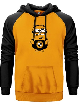 Minion Bmw Sarı Renk Reglan Kol Kapşonlu Sweatshirt