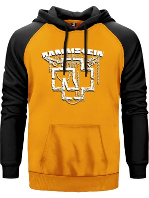 Rammstein Chain Logo Sarı Renk Reglan Kol Kapşonlu Sweatshirt