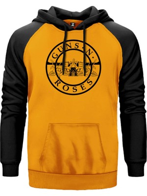 Guns N Roses Flat Sarı Renk Reglan Kol Kapşonlu Sweatshirt