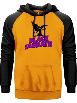 Black Sabbath Cover Sarı Renk Reglan Kol Kapşonlu Sweatshirt