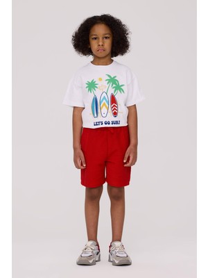 Bg Store Erkek Çocuk Kırmızı Şort