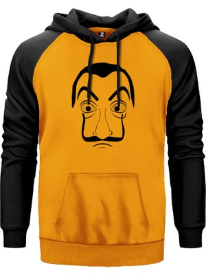 La Casa De Papel Silüet Sarı Renk Reglan Kol Kapşonlu Sweatshirt