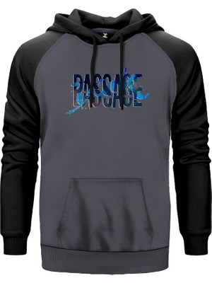 Dark Passage Splash Gri Renk Reglan Kol Kapşonlu Sweatshirt