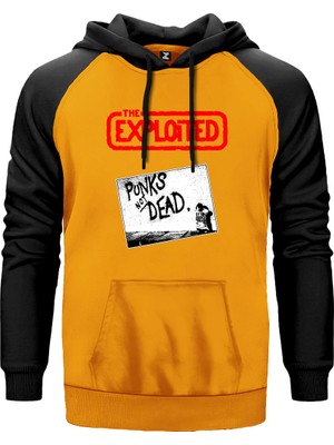 The Exploited Punks Not Dead Sarı Renk Reglan Kol Kapşonlu Sweatshirt