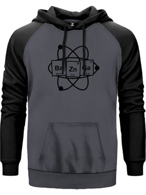 Bazinga Science Gri Renk Reglan Kol Kapşonlu Sweatshirt