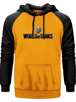 World Of Tanks Logo 3 Sarı Renk Reglan Kol Kapşonlu Sweatshirt