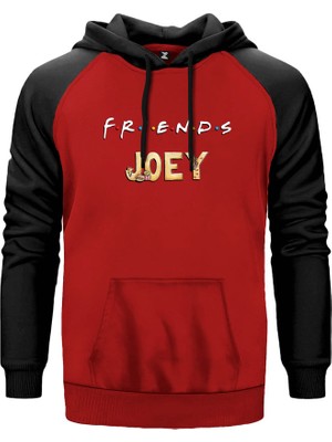Friends Joey Kırmızı Renk Reglan Kol Kapşonlu Sweatshirt
