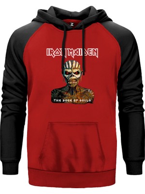 Iron Maiden The Book Of Souls Kırmızı Renk Reglan Kol Kapşonlu Sweatshirt