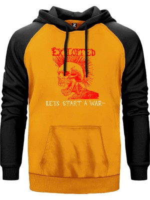 The Exploited Let's Start A War Sarı Renk Reglan Kol Kapşonlu Sweatshirt