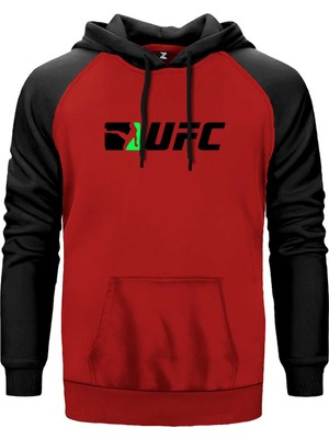 Ufc Green Kick Kırmızı Renk Reglan Kol Kapşonlu Sweatshirt