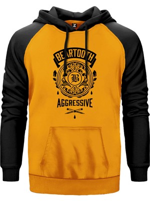 Beartooth Aggressive Sarı Renk Reglan Kol Kapşonlu Sweatshirt