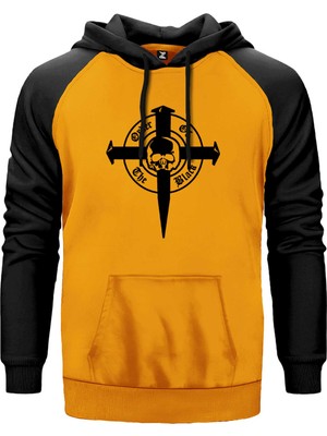 Black Label Society Order Of Black Skull Sarı Renk Reglan Kol Kapşonlu Sweatshirt