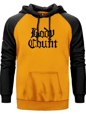 Body Count Merchandise Sarı Renk Reglan Kol Kapşonlu Sweatshirt
