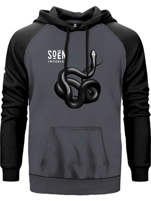 Soen Imperial Gri Renk Reglan Kol Kapşonlu Sweatshirt