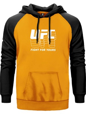 Ufc Fg Sarı Renk Reglan Kol Kapşonlu Sweatshirt