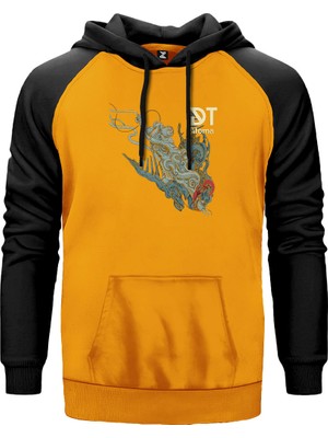 Dark Tranquillity Atoma Sarı Renk Reglan Kol Kapşonlu Sweatshirt