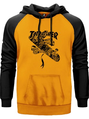 Thrasher Love Affair Sarı Renk Reglan Kol Kapşonlu Sweatshirt