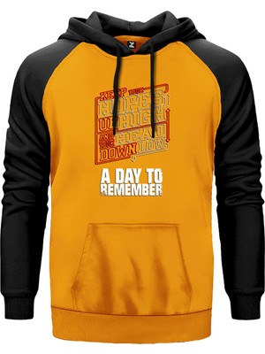 A Day Remember Keep Your Sarı Renk Reglan Kol Kapşonlu Sweatshirt