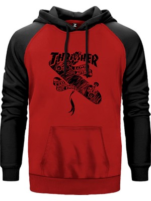 Thrasher Love Affair Kırmızı Renk Reglan Kol Kapşonlu Sweatshirt