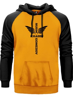 Nurm Khabib Sarı Renk Reglan Kol Kapşonlu Sweatshirt