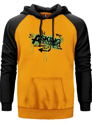 Asking Alexandria You Scared Sarı Renk Reglan Kol Kapşonlu Sweatshirt