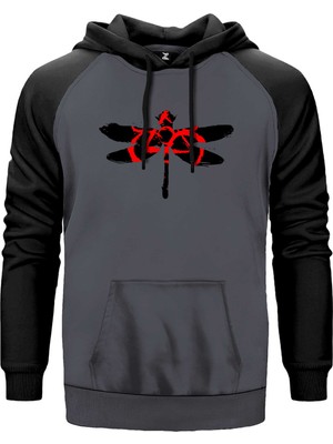 Coheed And Cambria Butterfly 2 Gri Renk Reglan Kol Kapşonlu Sweatshirt