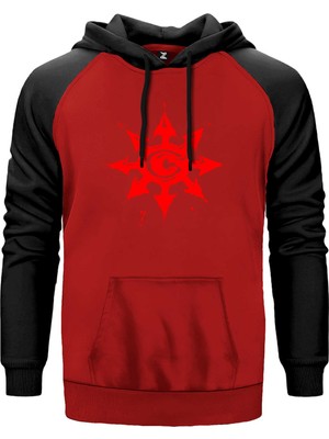 Chimaira Logo Red Kırmızı Renk Reglan Kol Kapşonlu Sweatshirt