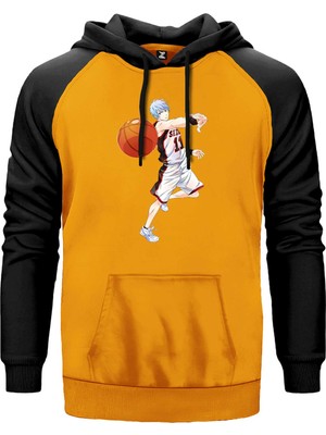 Baller Blue Anime Pass Sarı Renk Reglan Kol Kapşonlu Sweatshirt