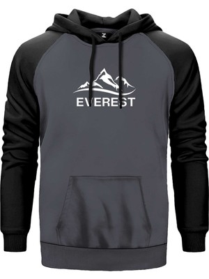 Everest Classic Gri Renk Reglan Kol Kapşonlu Sweatshirt