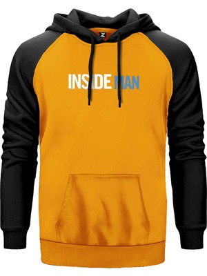 Insade Man Blue Sarı Renk Reglan Kol Kapşonlu Sweatshirt